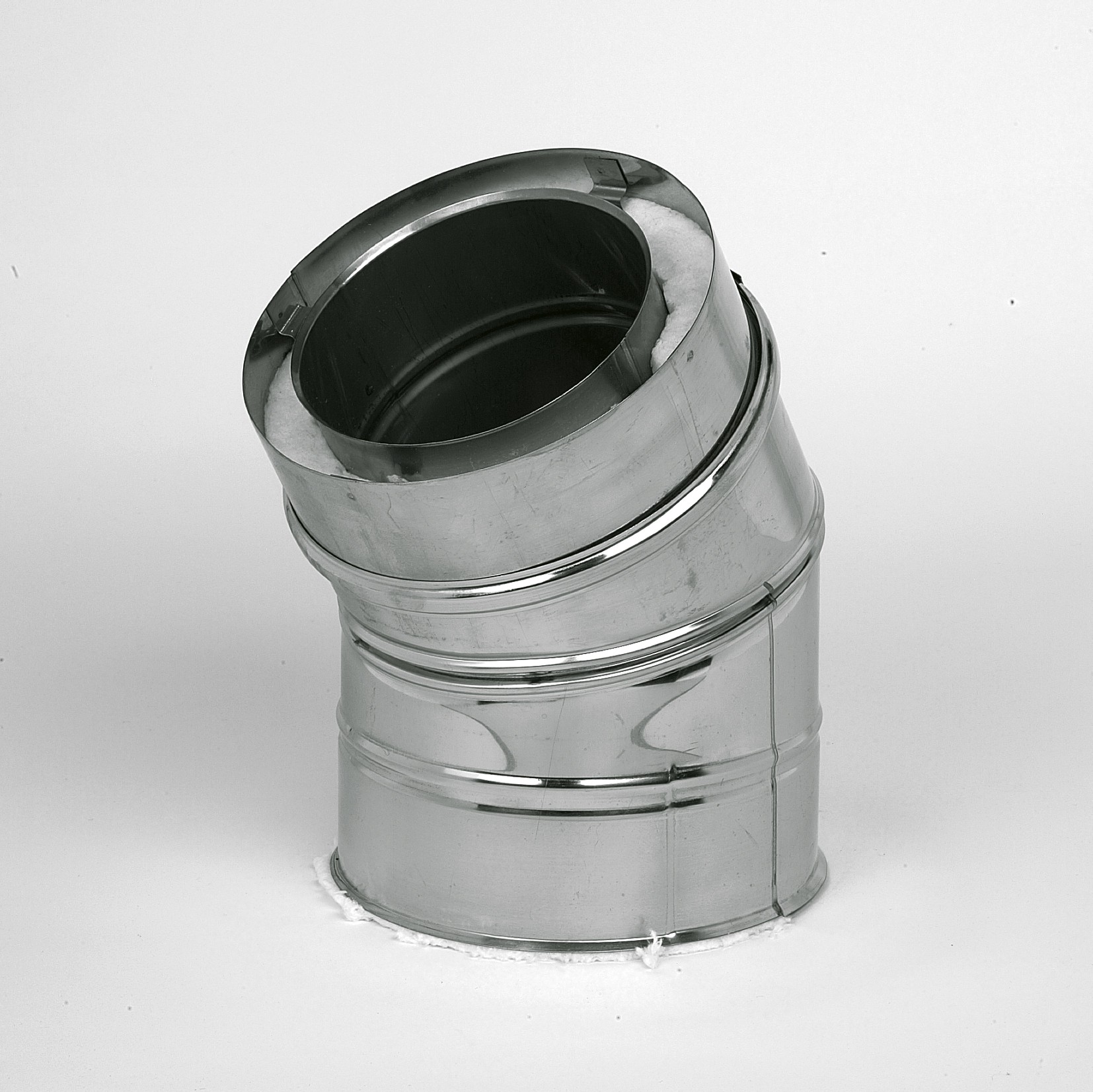 BOCHT 30° DUBBELWANDIG INOX