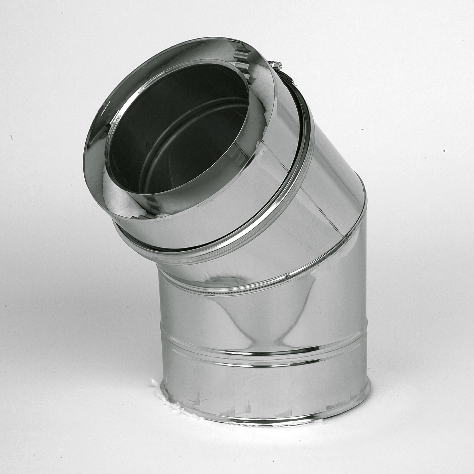 BOCHT 45° DUBBELWANDIG INOX