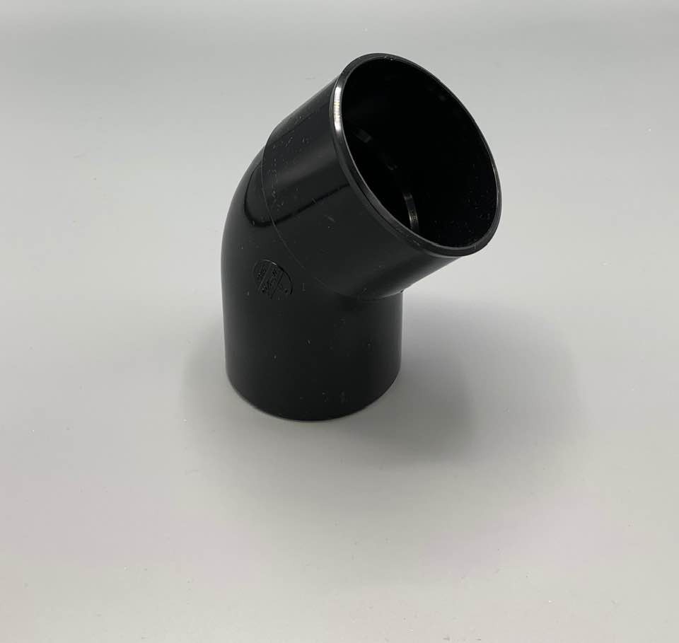 BOCHT Ø80 45° ZWART